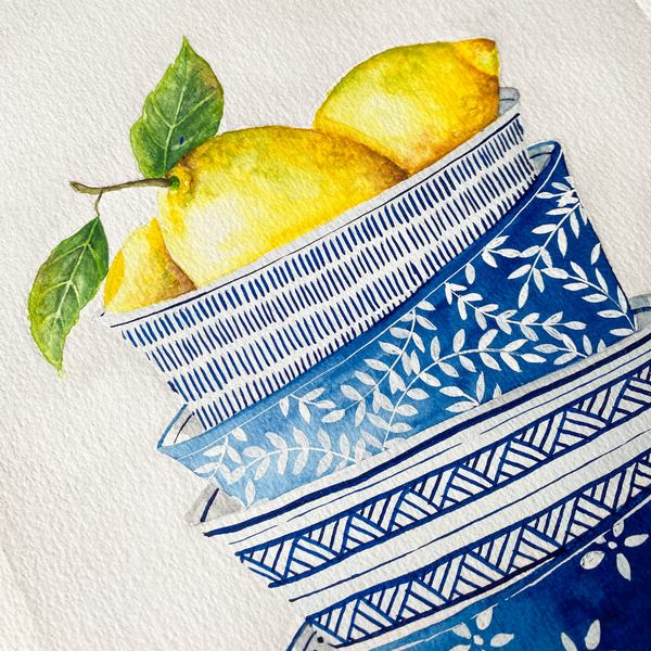 WATERCOLOUR & GOUACHE WORKSHOP - Lemon Bowls-Workshop-Little Lane Workshops