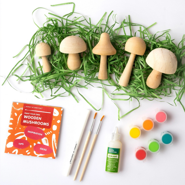 Paint Your Own Wooden Mushrooms Kit-Craft Kits-Little Lane Workshops