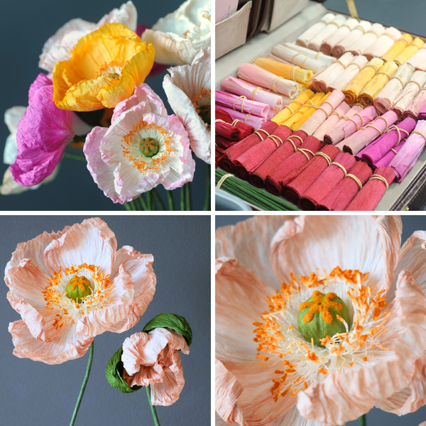 Crepe Paper Poppies - Paper Floristry Workshop-Workshop-Little Lane Workshops