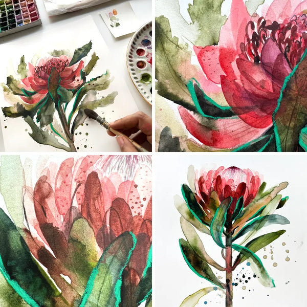 WATERCOLOUR NATIVE FLOWERS WORKSHOP-Workshop-Little Lane Workshops