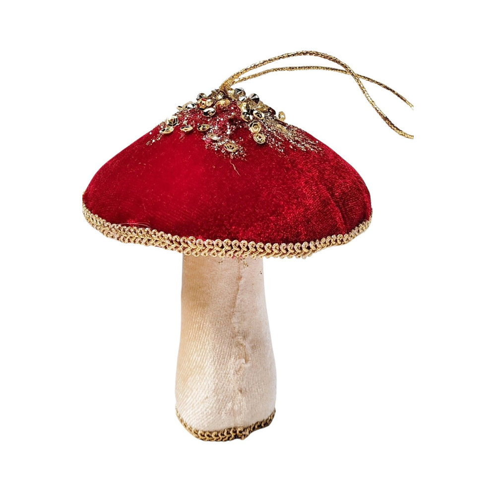 Velvet Toadstool Christmas Decorations - Various Styles-Homewares-Little Lane Workshops