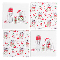 Christmas Ceramic Coasters - Set of 4 - 2 styles-Homewares-Little Lane Workshops