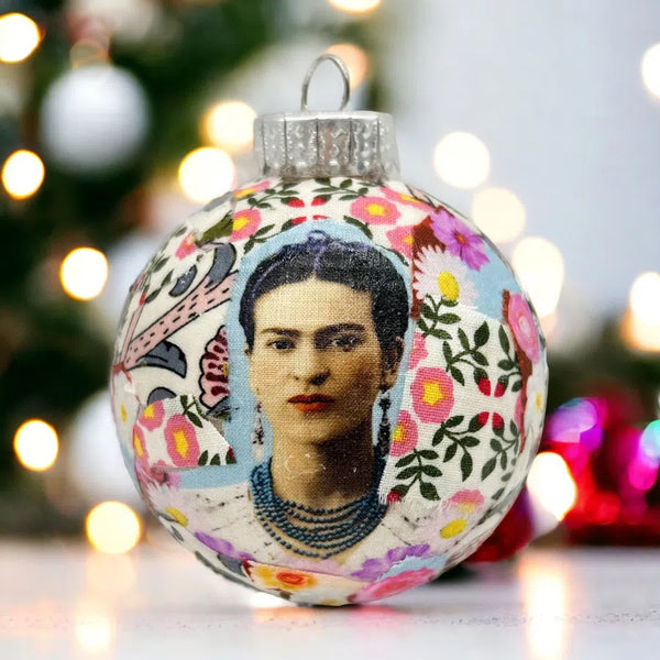 Frida Fabric Decoupage Christmas Bauble Workshop-Workshop-Little Lane Workshops