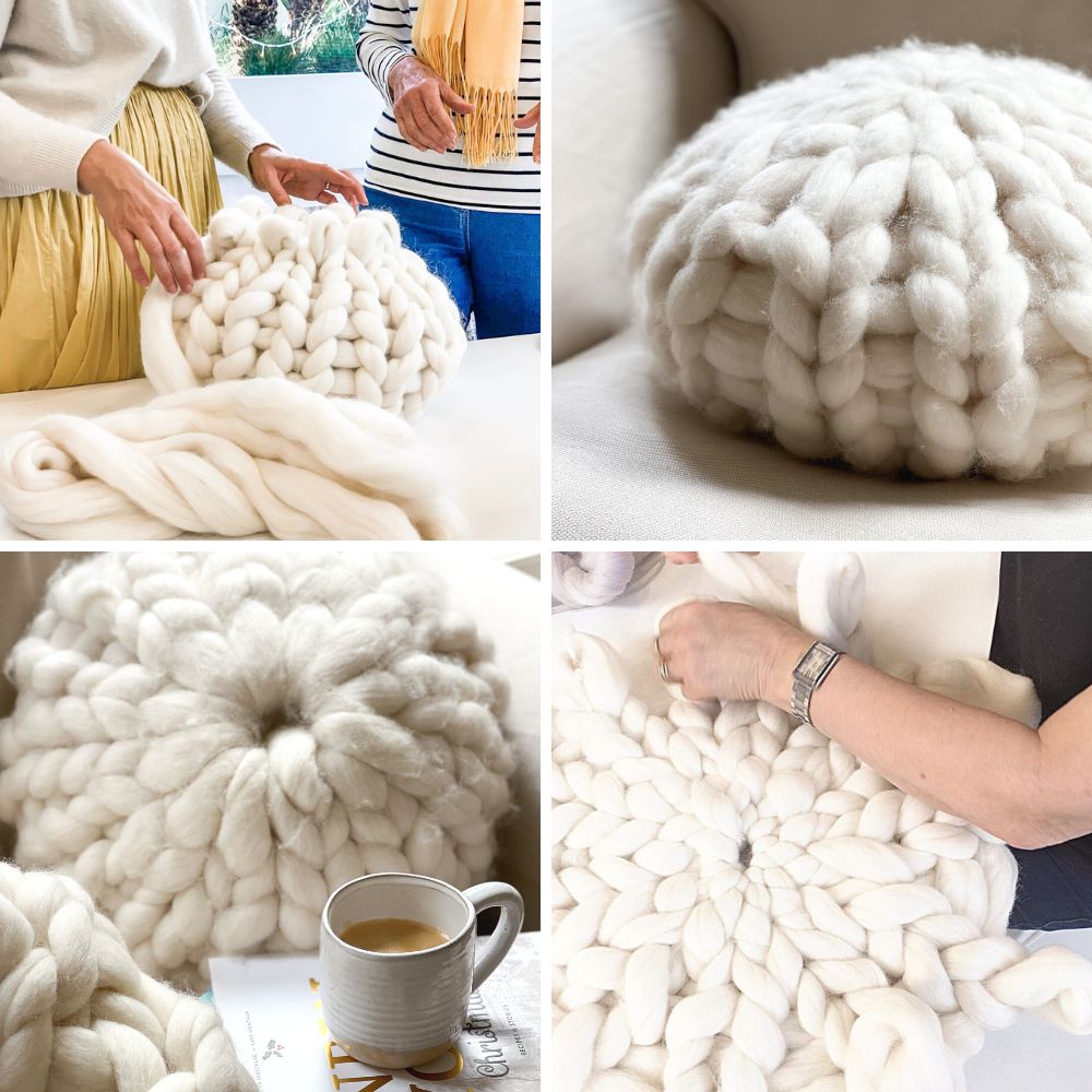 Knitted store wool cushions