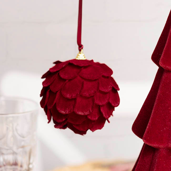 Red Flower Bauble-Homewares-Little Lane Workshops