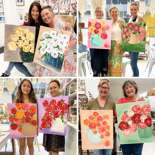 SUMMER FLORAL ACRYLIC PAINTING WORKSHOP-Workshop-Little Lane Workshops