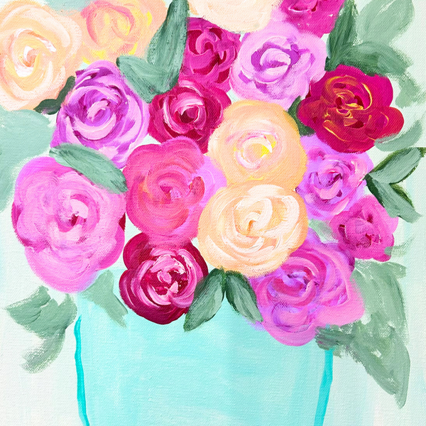 SUMMER FLORAL ACRYLIC PAINTING WORKSHOP-Workshop-Little Lane Workshops