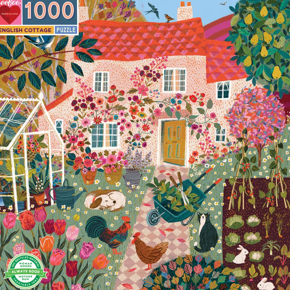 eeBoo English Cottage 1000 Piece Jigsaw Puzzle